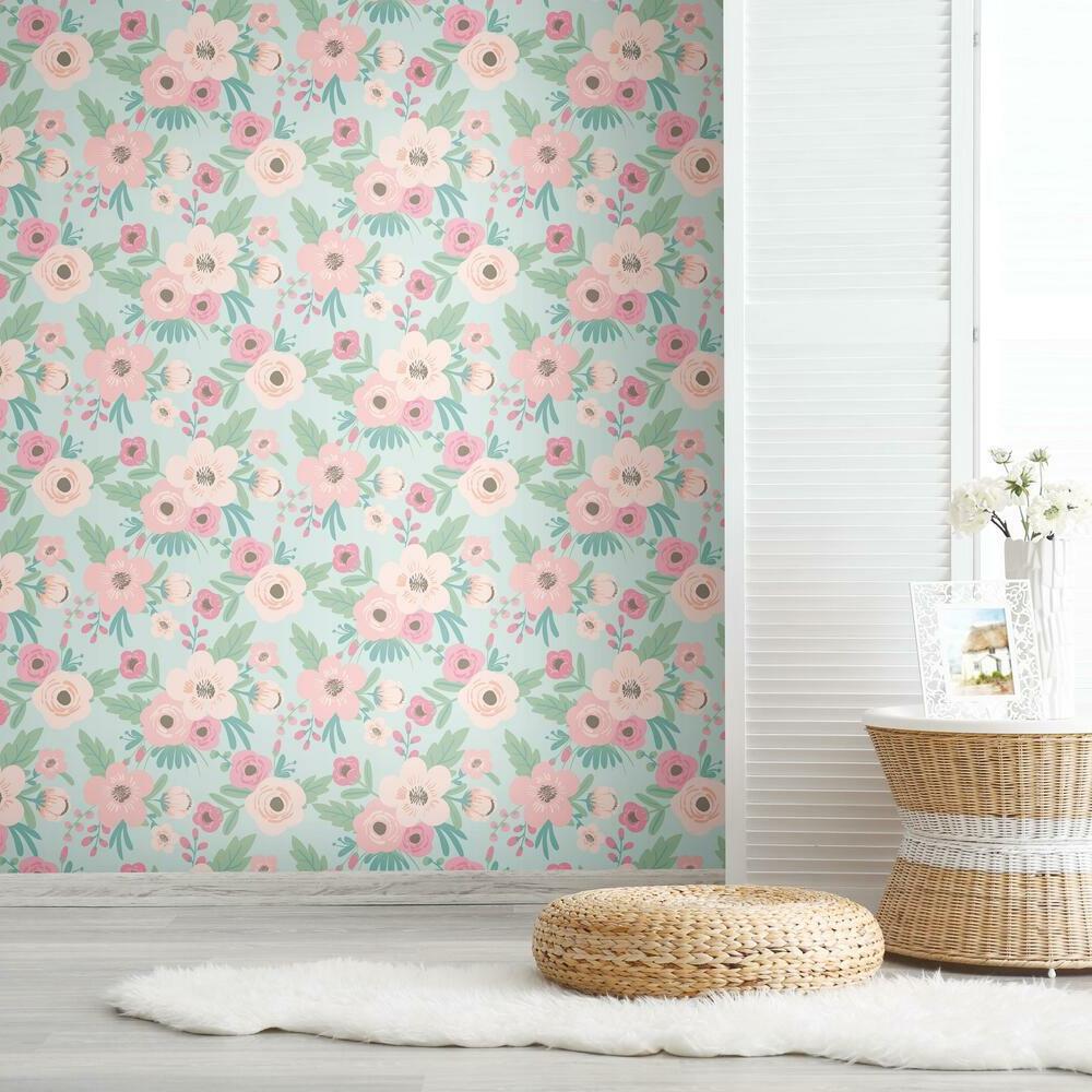 Poppy Floral Peel and Stick Wallpaper Peel and Stick Wallpaper RoomMates   