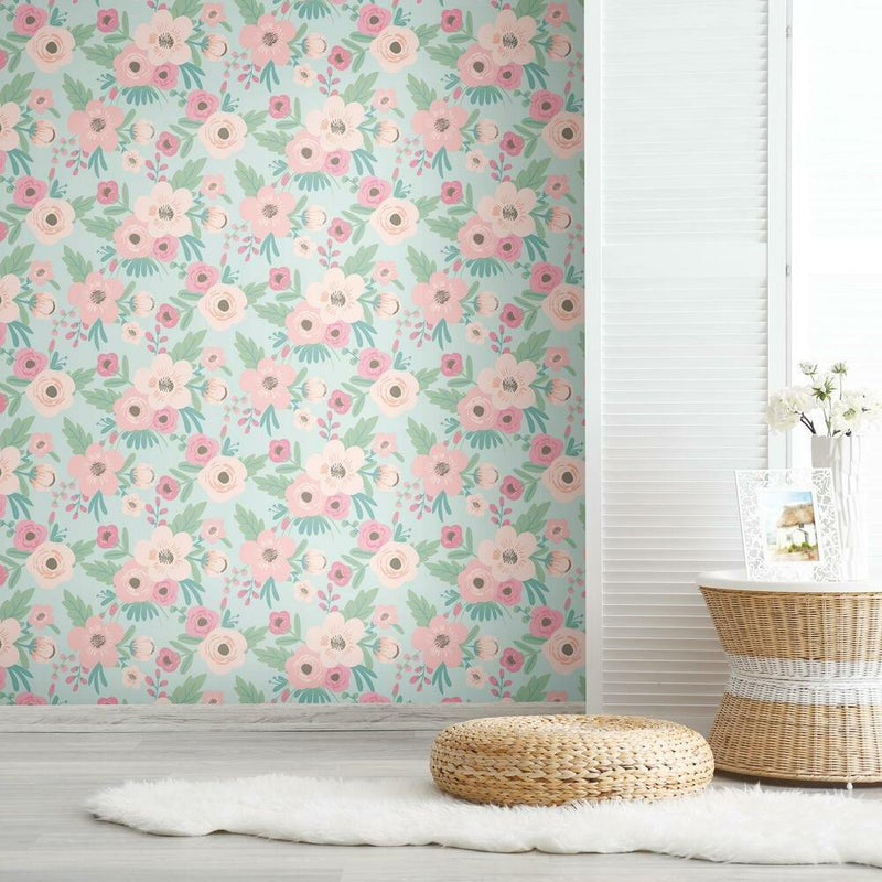 Poppy Floral Peel and Stick Wallpaper Peel and Stick Wallpaper RoomMates   