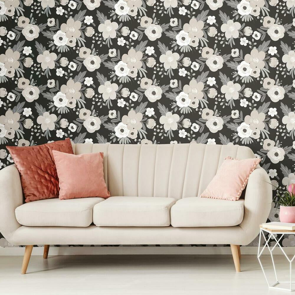 Poppy Floral Peel and Stick Wallpaper Peel and Stick Wallpaper RoomMates   