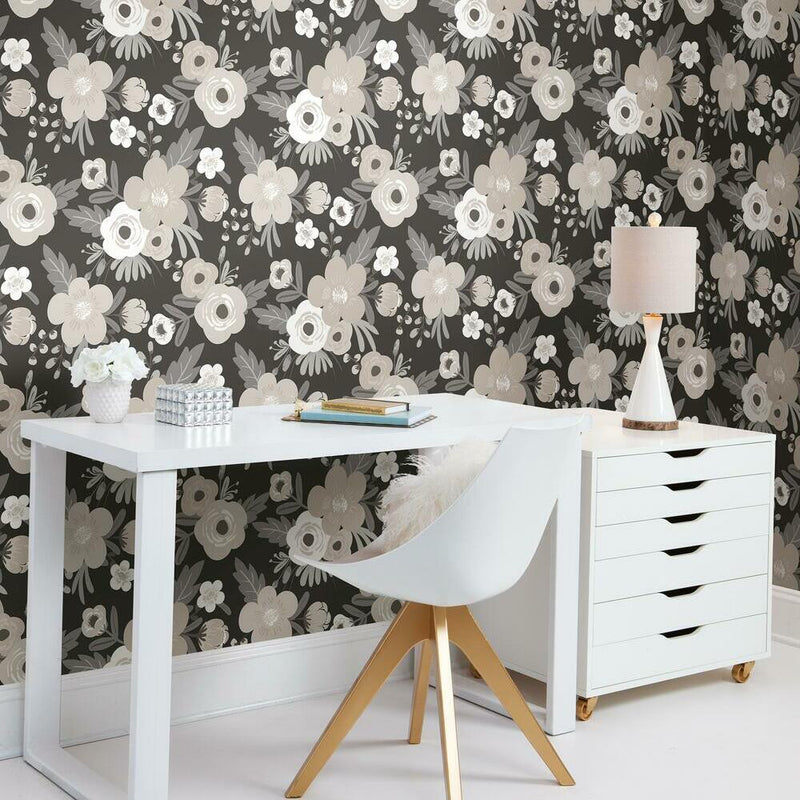 Poppy Floral Peel and Stick Wallpaper Peel and Stick Wallpaper RoomMates   