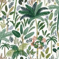 Tropical Eden Peel and Stick Wallpaper Peel and Stick Wallpaper RoomMates Roll Green 
