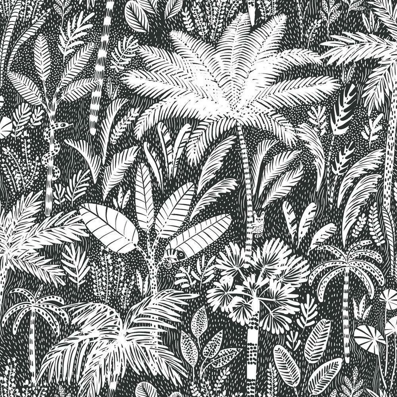 Tropical Eden Peel and Stick Wallpaper Peel and Stick Wallpaper RoomMates Roll White 