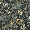 Tropical Eden Peel and Stick Wallpaper Peel and Stick Wallpaper RoomMates Roll Black 