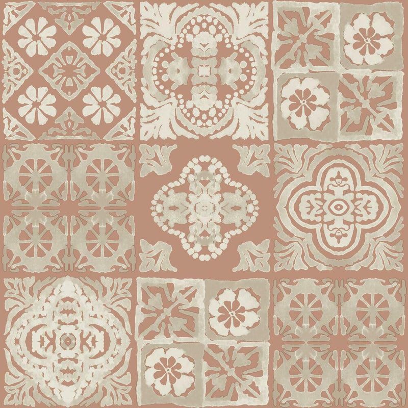 Marrakesh Tile Peel and Stick Wallpaper Peel and Stick Wallpaper RoomMates Sample Red 