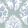 Tree and Vine Ogee Peel and Stick Wallpaper Peel and Stick Wallpaper RoomMates Sample Blue 