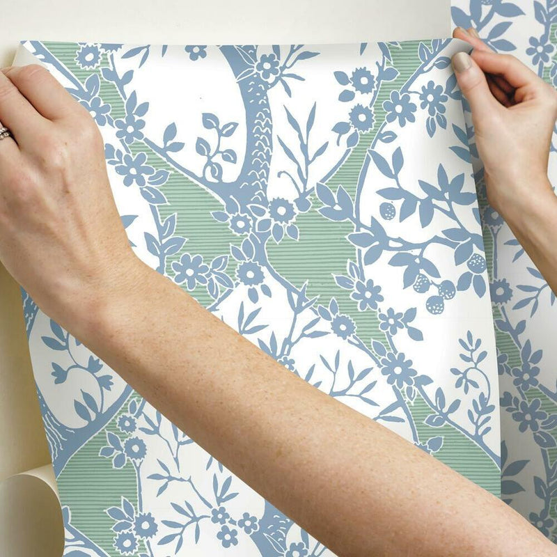Tree and Vine Ogee Peel and Stick Wallpaper Peel and Stick Wallpaper RoomMates   