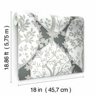 Tree and Vine Ogee Peel and Stick Wallpaper Peel and Stick Wallpaper RoomMates   
