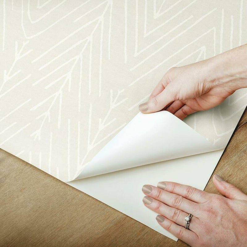 Twig Hygge Herringbone Peel and Stick Wallpaper Peel and Stick Wallpaper RoomMates   