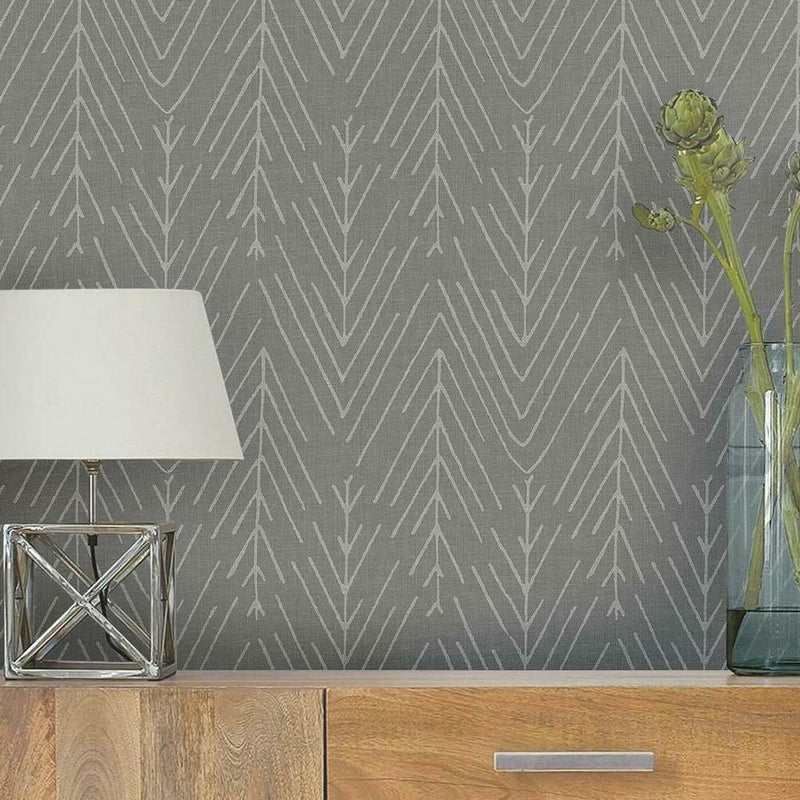 Twig Hygge Herringbone Peel and Stick Wallpaper Peel and Stick Wallpaper RoomMates   