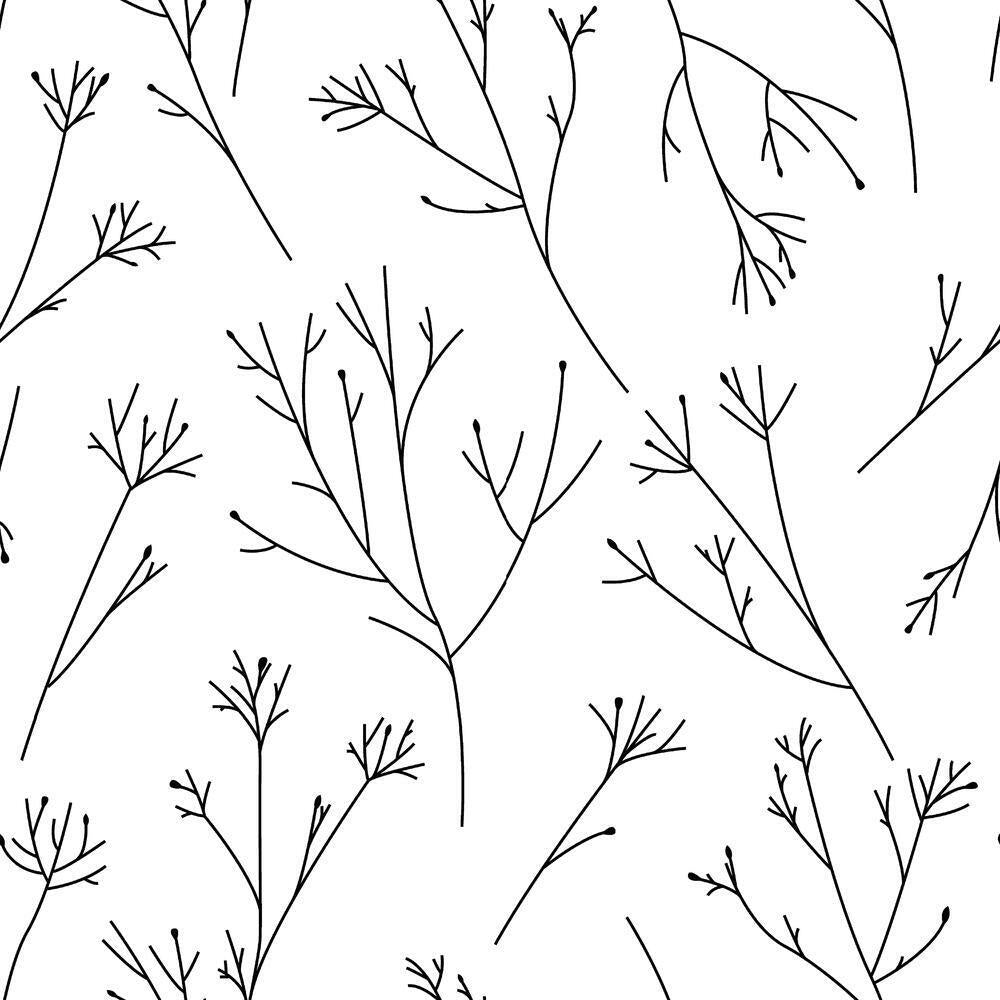 Twigs Peel and Stick Wallpaper Peel and Stick Wallpaper RoomMates Roll Black and White 