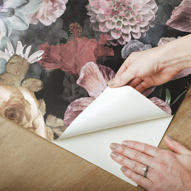 Vintage Floral Blooms Peel and Stick Wallpaper Peel and Stick Wallpaper RoomMates   