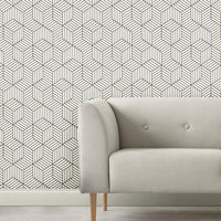 Striped Hexagon Peel and Stick Wallpaper Peel and Stick Wallpaper RoomMates   