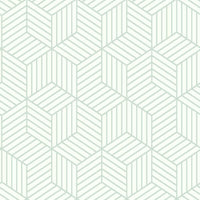 Striped Hexagon Peel and Stick Wallpaper Peel and Stick Wallpaper RoomMates Roll Green 