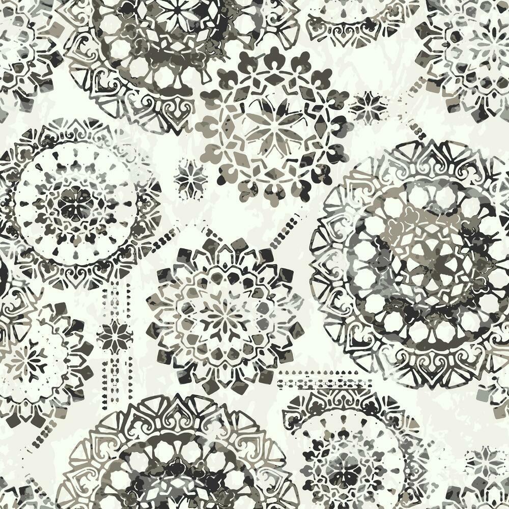 Bohemian Peel and Stick Wallpaper Peel and Stick Wallpaper RoomMates Roll Black 