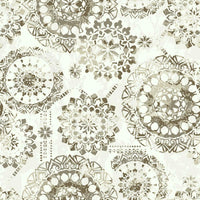 Bohemian Peel and Stick Wallpaper Peel and Stick Wallpaper RoomMates Roll Grey 