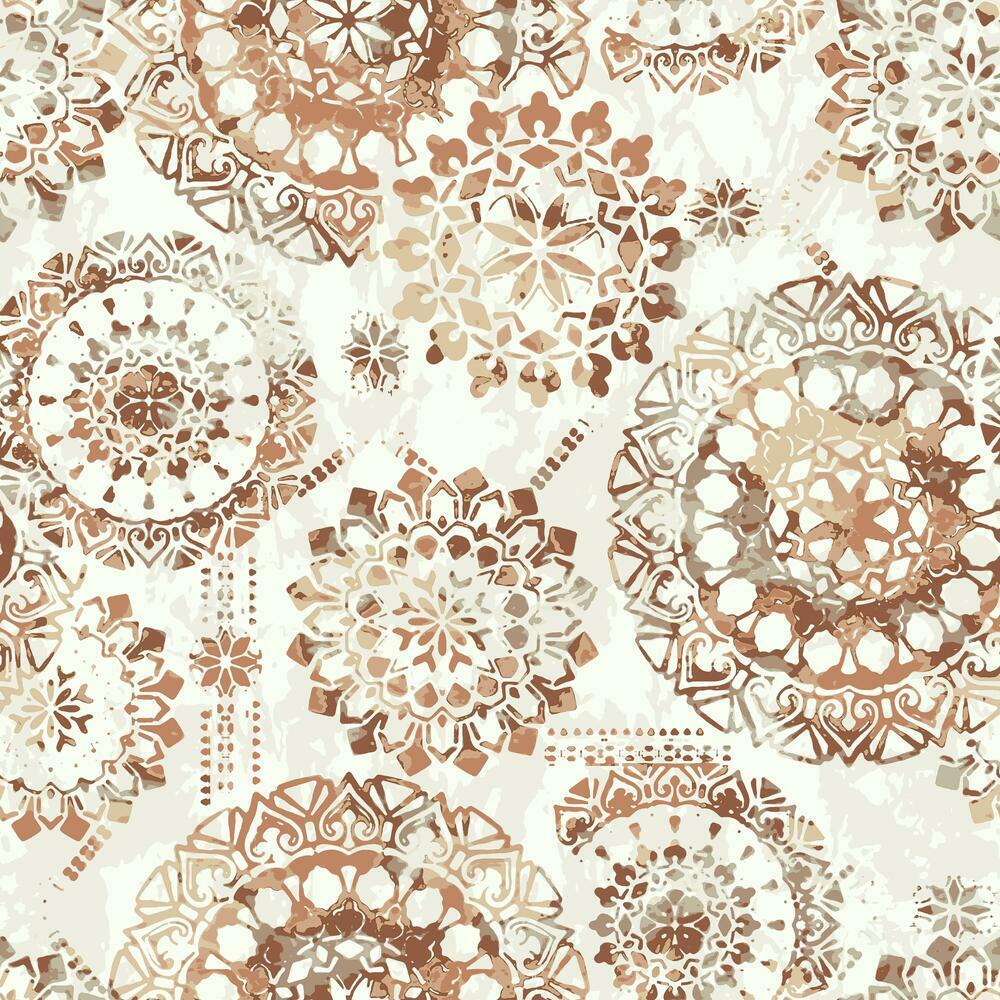 Bohemian Peel and Stick Wallpaper Peel and Stick Wallpaper RoomMates Roll Orange 