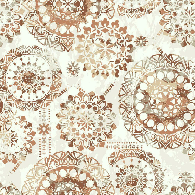 Bohemian Peel and Stick Wallpaper Peel and Stick Wallpaper RoomMates Roll Orange 