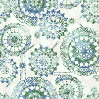 Bohemian Peel and Stick Wallpaper Peel and Stick Wallpaper RoomMates Roll Blue 