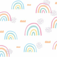 Rainbow's End Peel and Stick Wallpaper Peel and Stick Wallpaper RoomMates Roll Pink 