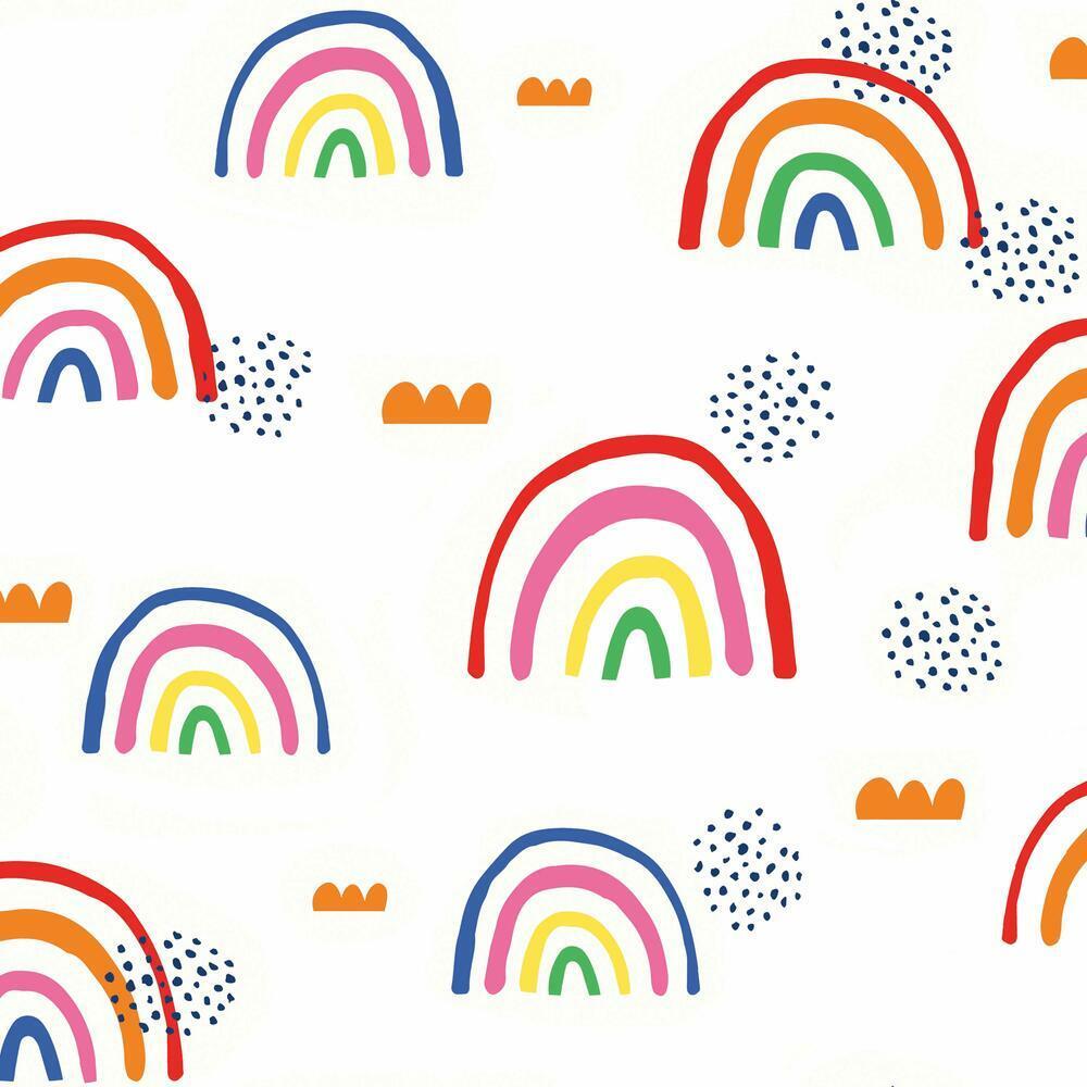 Rainbow's End Peel and Stick Wallpaper Peel and Stick Wallpaper RoomMates Roll Red 