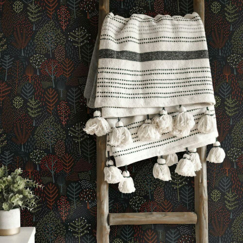 Folklore Trees Peel and Stick Wallpaper Peel and Stick Wallpaper RoomMates   