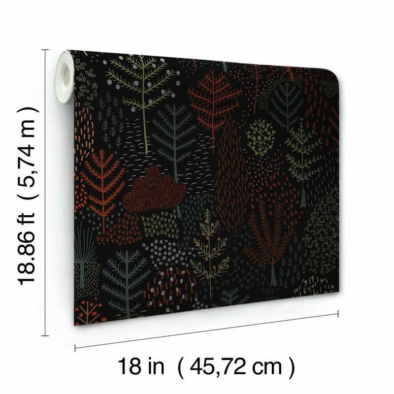 Folklore Trees Peel and Stick Wallpaper Peel and Stick Wallpaper RoomMates   