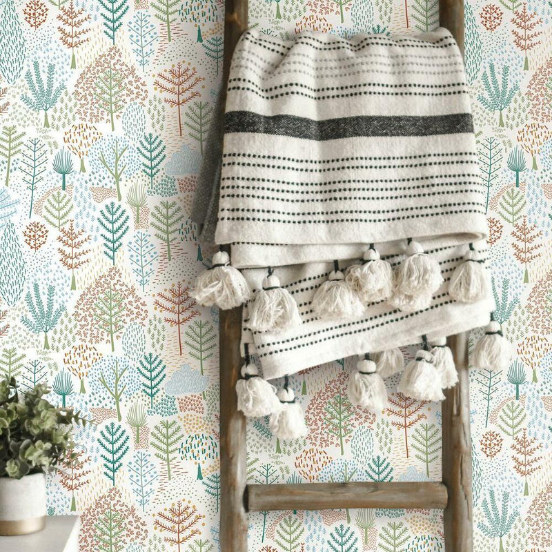 Folklore Trees Peel and Stick Wallpaper Peel and Stick Wallpaper RoomMates   