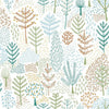 Folklore Trees Peel and Stick Wallpaper Peel and Stick Wallpaper RoomMates Roll Blue 