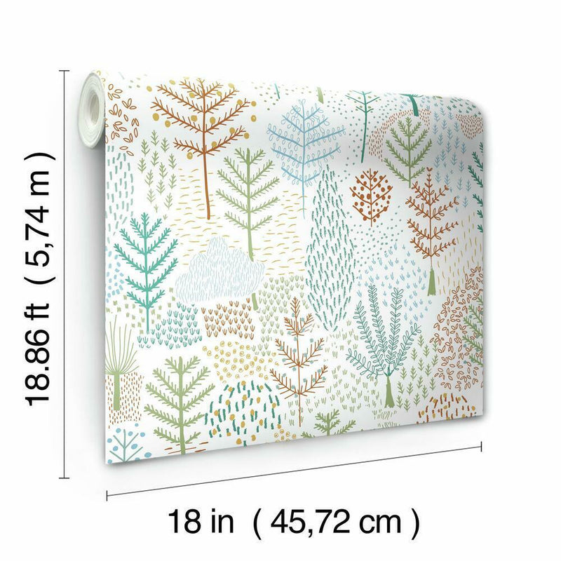 Folklore Trees Peel and Stick Wallpaper Peel and Stick Wallpaper RoomMates   