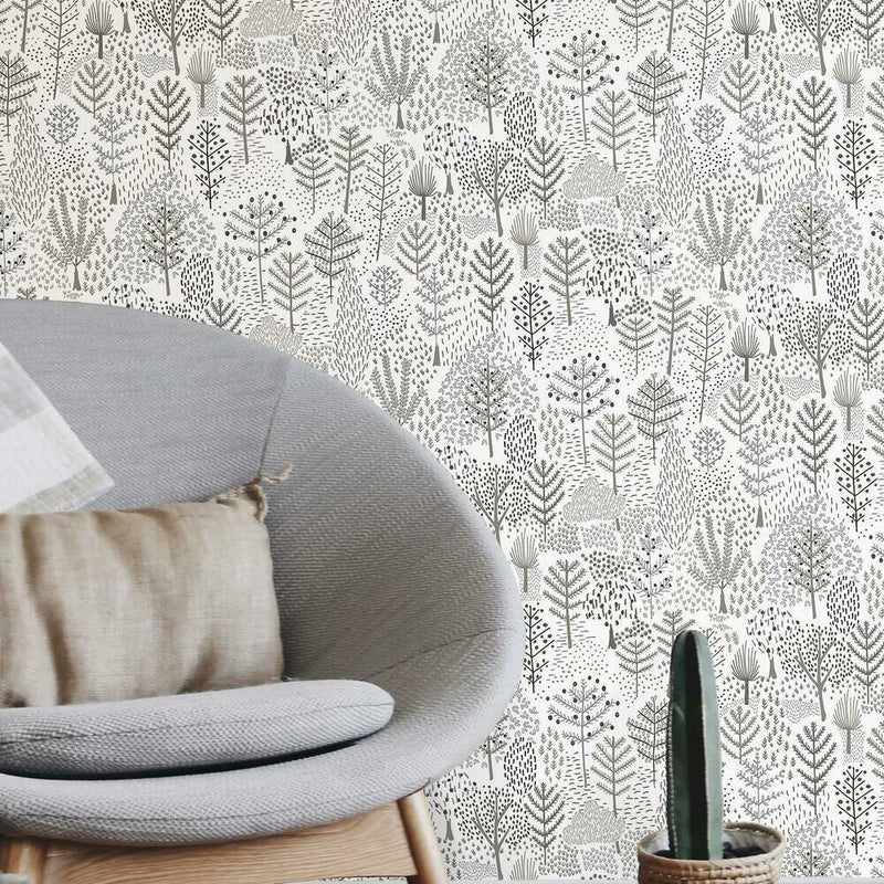 Folklore Trees Peel and Stick Wallpaper Peel and Stick Wallpaper RoomMates   