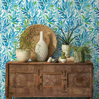 Watercolor Leaves Peel and Stick Wallpaper Peel and Stick Wallpaper RoomMates   
