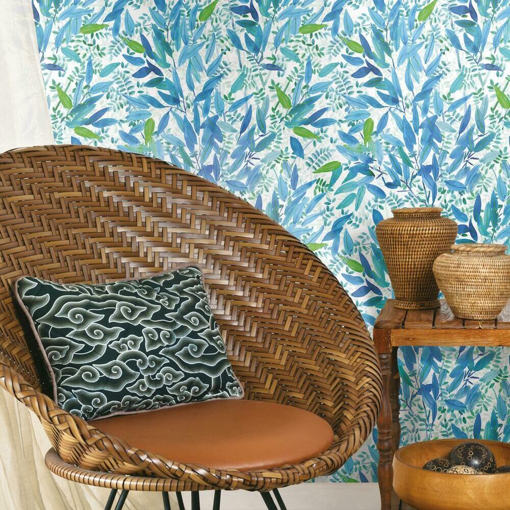 Watercolor Leaves Peel and Stick Wallpaper Peel and Stick Wallpaper RoomMates   
