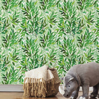 Watercolor Leaves Peel and Stick Wallpaper Peel and Stick Wallpaper RoomMates   