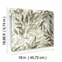 Watercolor Leaves Peel and Stick Wallpaper Peel and Stick Wallpaper RoomMates   