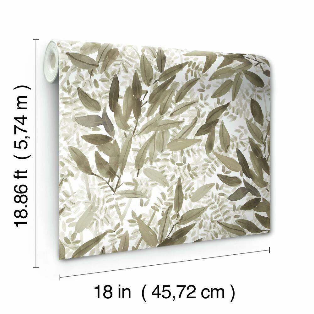 Watercolor Leaves Peel and Stick Wallpaper Peel and Stick Wallpaper RoomMates   