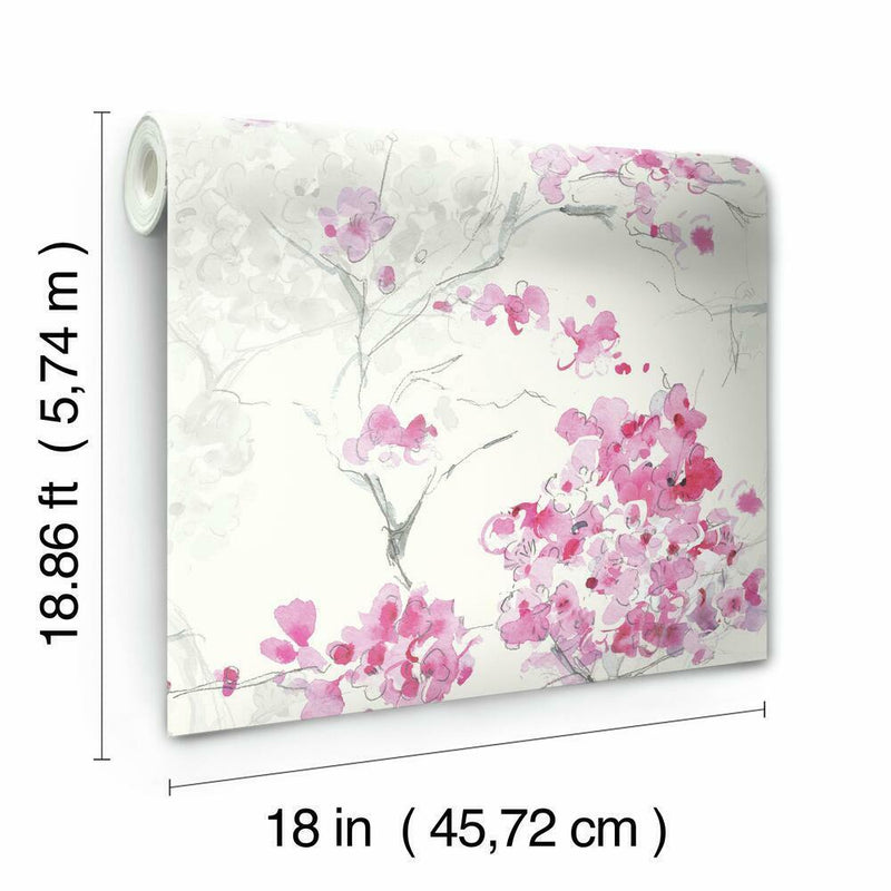 Spring Cherry Blossoms Peel and Stick Wallpaper Peel and Stick Wallpaper RoomMates   