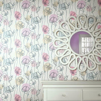 Modern Poppy Peel and Stick Wallpaper Peel and Stick Wallpaper RoomMates   