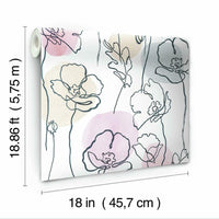 Modern Poppy Peel and Stick Wallpaper Peel and Stick Wallpaper RoomMates   