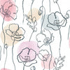 Modern Poppy Peel and Stick Wallpaper Peel and Stick Wallpaper RoomMates Roll Pink 