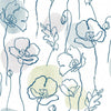 Modern Poppy Peel and Stick Wallpaper Peel and Stick Wallpaper RoomMates Roll Blue 