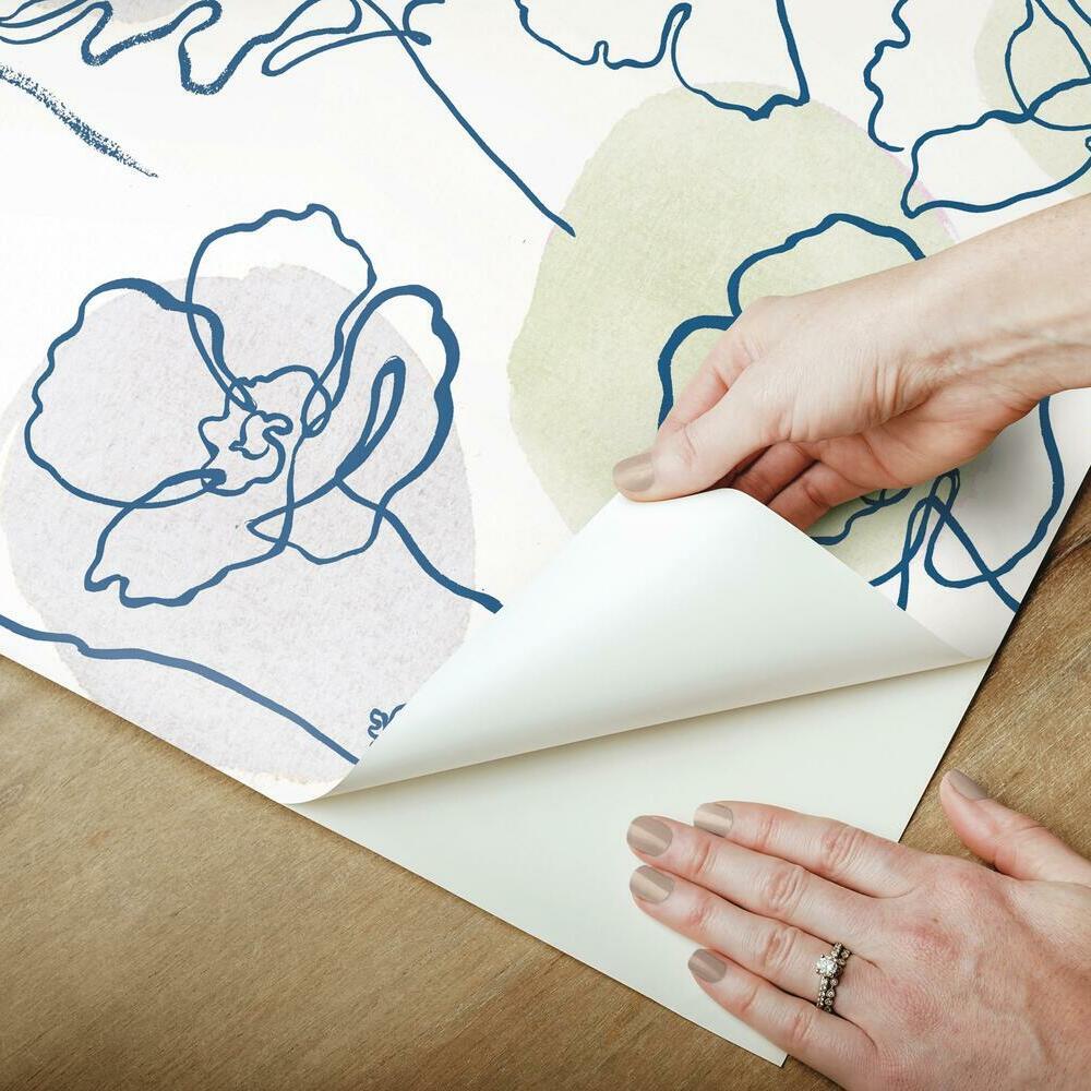 Modern Poppy Peel and Stick Wallpaper Peel and Stick Wallpaper RoomMates   
