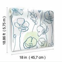 Modern Poppy Peel and Stick Wallpaper Peel and Stick Wallpaper RoomMates   