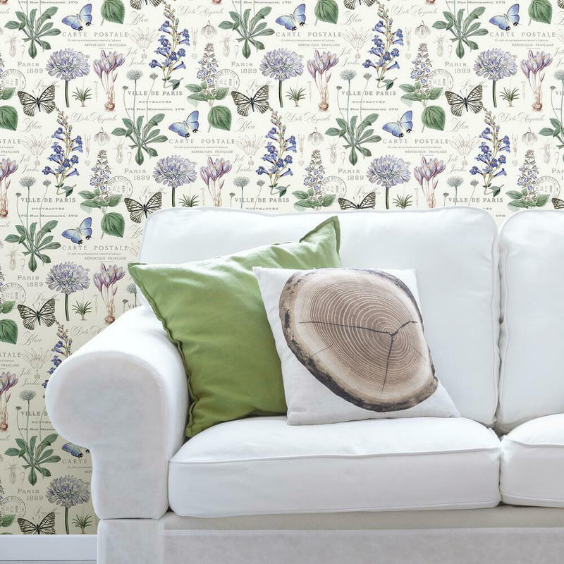 Butterfly Botanical Peel and Stick Wallpaper Peel and Stick Wallpaper RoomMates   