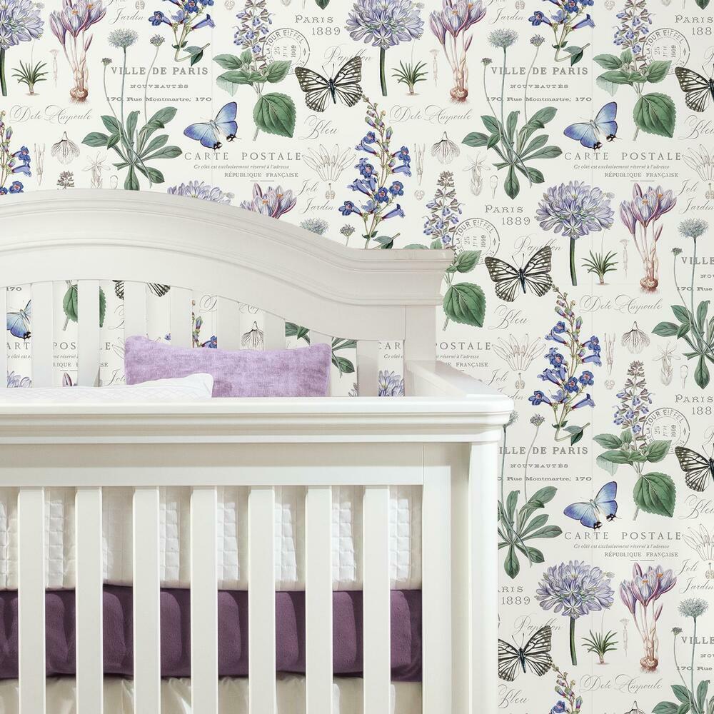 Butterfly Botanical Peel and Stick Wallpaper Peel and Stick Wallpaper RoomMates   