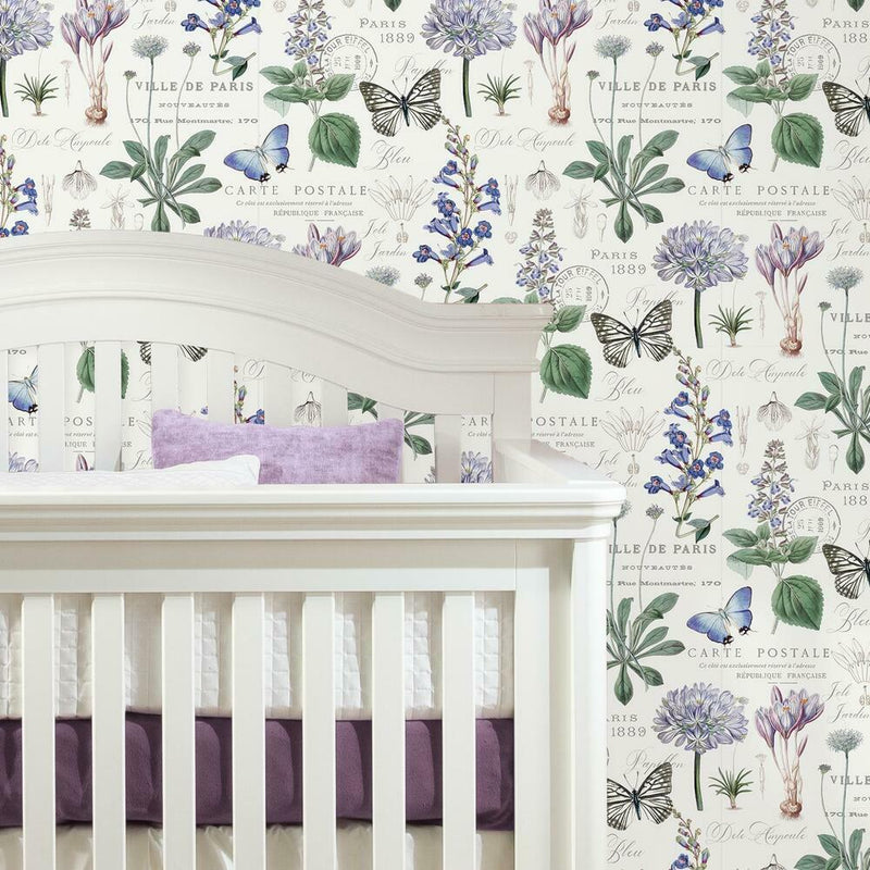 Butterfly Botanical Peel and Stick Wallpaper Peel and Stick Wallpaper RoomMates   