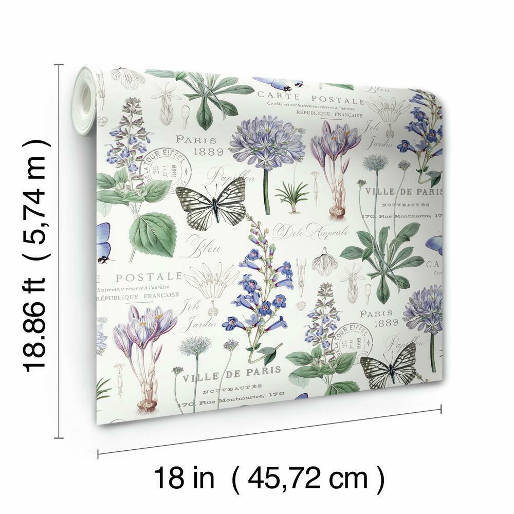 Butterfly Botanical Peel and Stick Wallpaper Peel and Stick Wallpaper RoomMates   