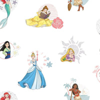 Disney Princess Power Peel and Stick Wallpaper Peel and Stick Wallpaper RoomMates Roll White 