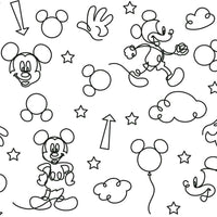 Disney Mickey Mouse Line Art Peel and Stick Wallpaper Peel and Stick Wallpaper RoomMates Roll Black 