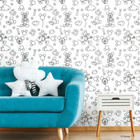 Disney Mickey Mouse Line Art Peel and Stick Wallpaper Peel and Stick Wallpaper RoomMates   