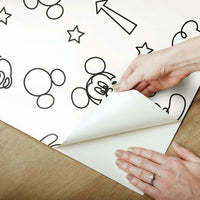Disney Mickey Mouse Line Art Peel and Stick Wallpaper Peel and Stick Wallpaper RoomMates   